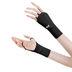 Breathable Ice Silk UV Protection Summer Gloves for Cycling and Outdoor Activities (Black)