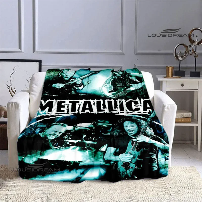 M-Metallicas 레트로 프린트 담요, 따뜻한 플란넬 담요, 부드럽고 편안한 담요, 침대 라이닝, 생일 선물, 록 밴드 