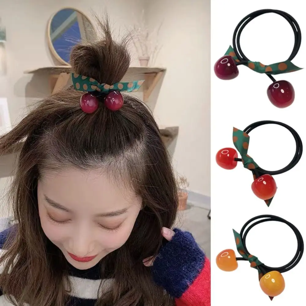 

Милые вишневые резинки для волос головной убор модные эластичные резинки для волос заколки аксессуары для волос женская резинка для волос