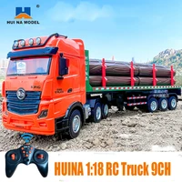 Huina Rc Truck Tractor 1313 1312 1:18 9Ch Alloy Remote Control Car Wood Transporter Light Sound Engineer Vehicle Christmas Gifts 1