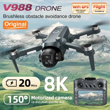Drone con Fotocamera V988 Originale 8K Professionale, Drone 4K con Schermo Sotto 249g, Telecomando, Quadricottero RC Brushless, Giocattolo Nuovo