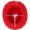 Brown Red Felt Cowboy Hat Western Cowgirl Cap Fancy Dress Costume Child Outfit for Party Role for Play Cosplay Holiday D 5