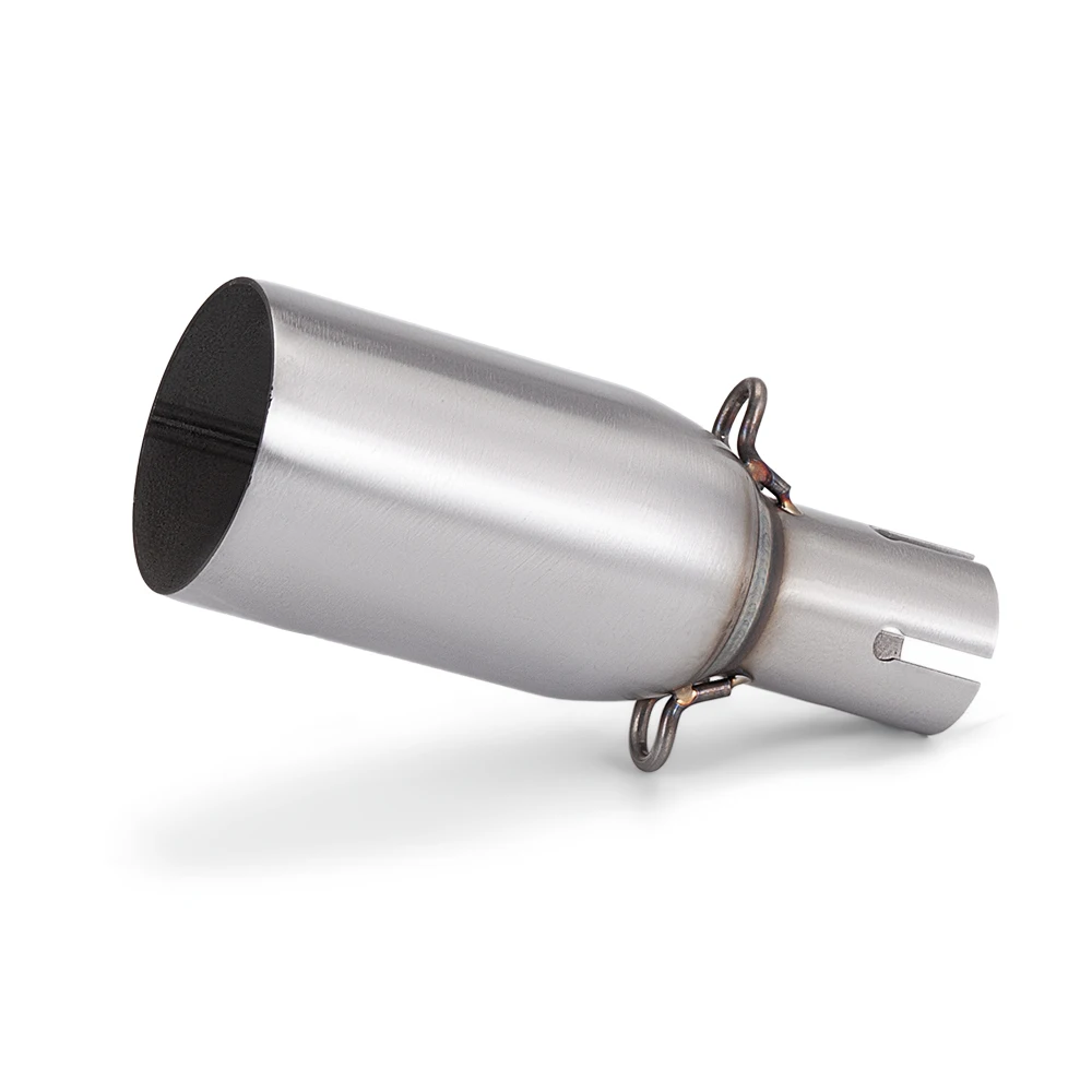 Universal Motorcycle Intermediate Exhaust Pipe with Enhanced Muffler, 51mm Adjustable Diameter