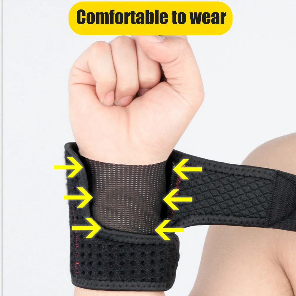 1Pcs Breathable Wrist Brace Wrist Wraps Support Adjustable Straps for Weightlifting Tendonitis Arthritis RSI Wrist Pain Relief sports wrist guards