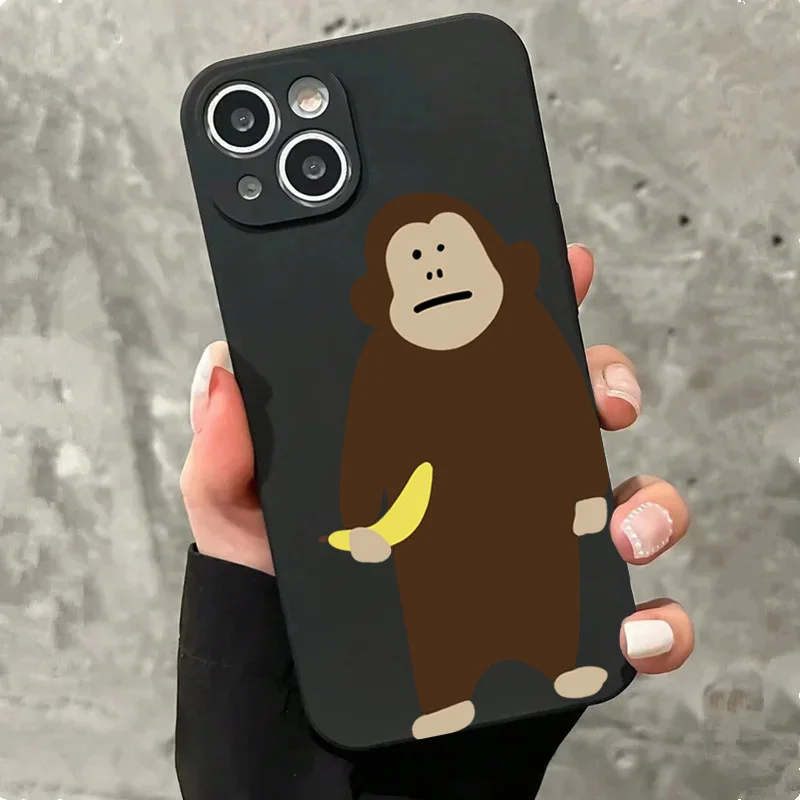 Whimsical Cartoon Monkey Shockproof Phone Case - Soft Protective Cover
