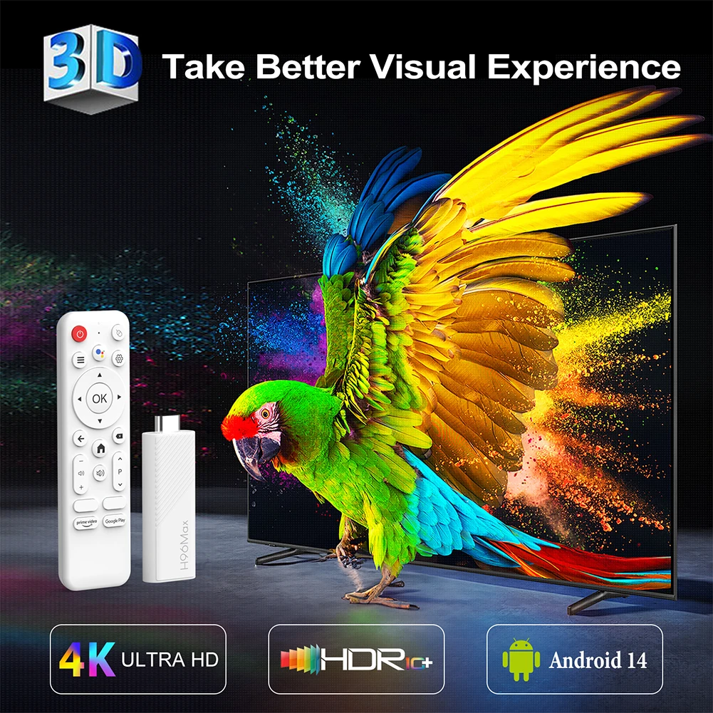 2025 New H96 MAX H313 Mini TV Stick Android 14 Smart TV Box 2GB 16GB Wifi6 BT 4K HD Google Voice Media Player 2.4G 5G TV Stick