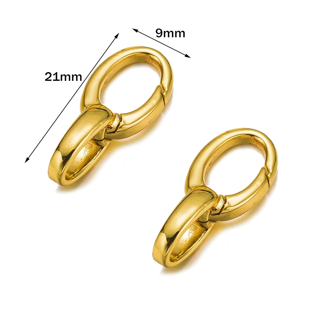 2 Stück 14K vergoldetes Messing Oval Karabiner Charm Verschluss Federring Verbinder Verschlüsse für DIY Armband Halskette Schmuck finden – Detail 6