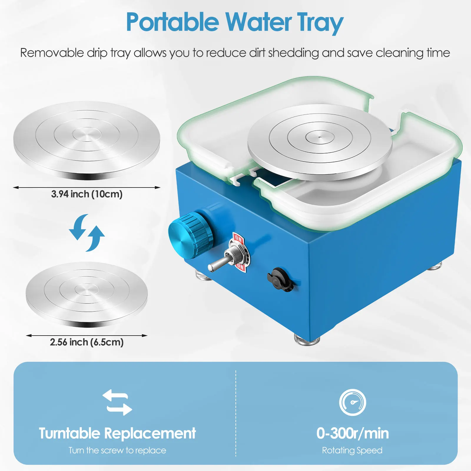 Pottery Wheel Machine, Small Pottery Wheel 100-240V Speed Red for School  Teaching (US Plug)