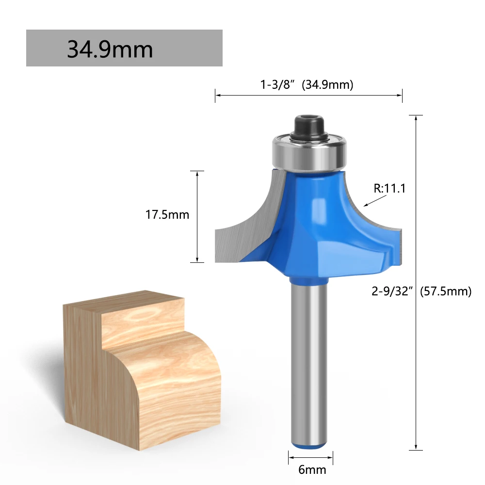 LAVIE 1 Stück 6 mm 6,35 mm Eckenrundungsfräser mit Lager für Holz, Holzbearbeitungswerkzeug, Fräser MC01035S – Detail 10