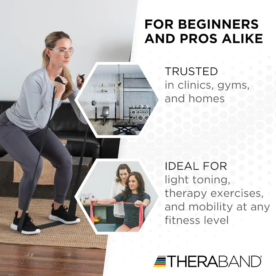 Resistance Band, Black, Special Heavy, 50-Yard Roll, Latex Elastic Band for Exercise