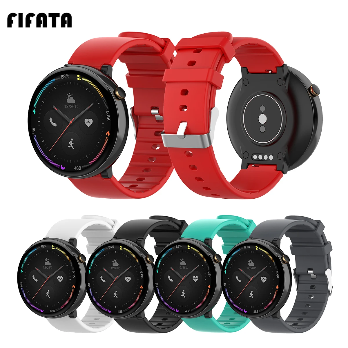 

Разноцветный силиконовый ремешок FIFATA для часов Xiaomi Huami Amazfit Verge, Смарт-часы для Amazfit A1807, Сменные аксессуары