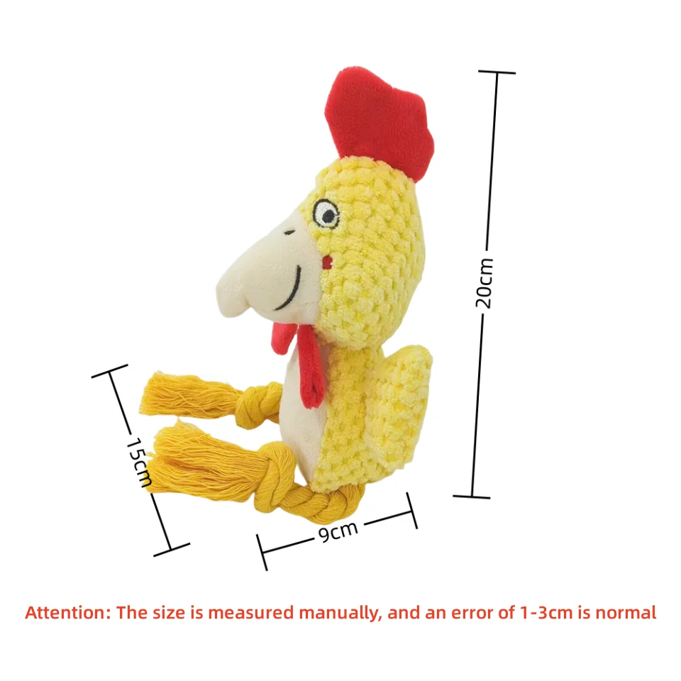Interactive Animal Plush Rope Toy - Engaging Squeak and Chew Fun