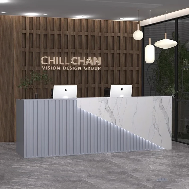 Mobile Hospital Reception Desks Counter Mobile Wood Luxury Cashier Table Luxury Siting Scrivania Bianca Bar Furniture Counter