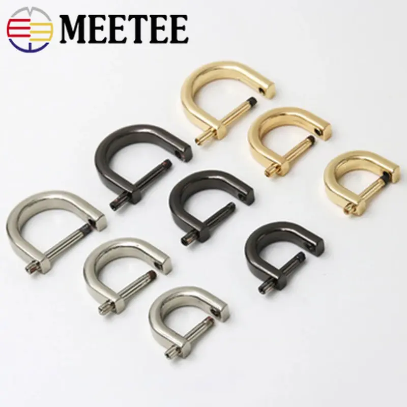 5Pcs 10/13/15/20mm D Ring Metal Buckles Bag Strap Hang Hook Belt Buckle