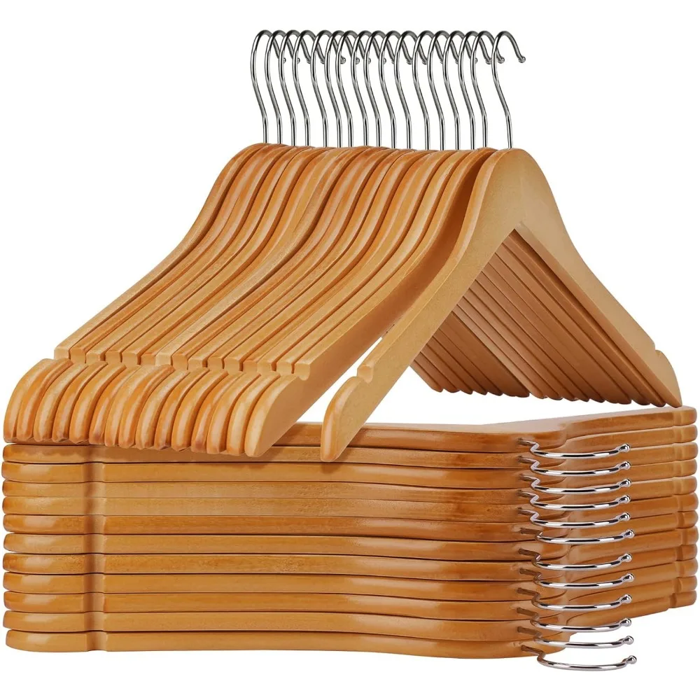 Wooden Shirt Hangers Pack of 30 Wooden Sturdy Wood  Ideal for Laundry & Everyday Use,Heavy Duty  Clothes