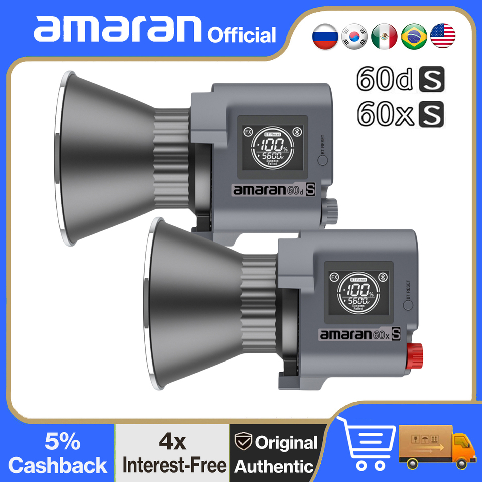 amaran 60x S 60D S Series COB LED Video Light Studio LED light 2700K~6500K 60W Photography Lighting by Aputure