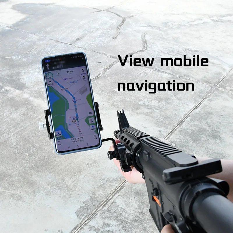 WADSN Mobile Phone Metal Holder Tactic For 20mm Picatinny Fixed Rail Gun Side Rail Mount Holder Outdoor Hunting Query Navigat