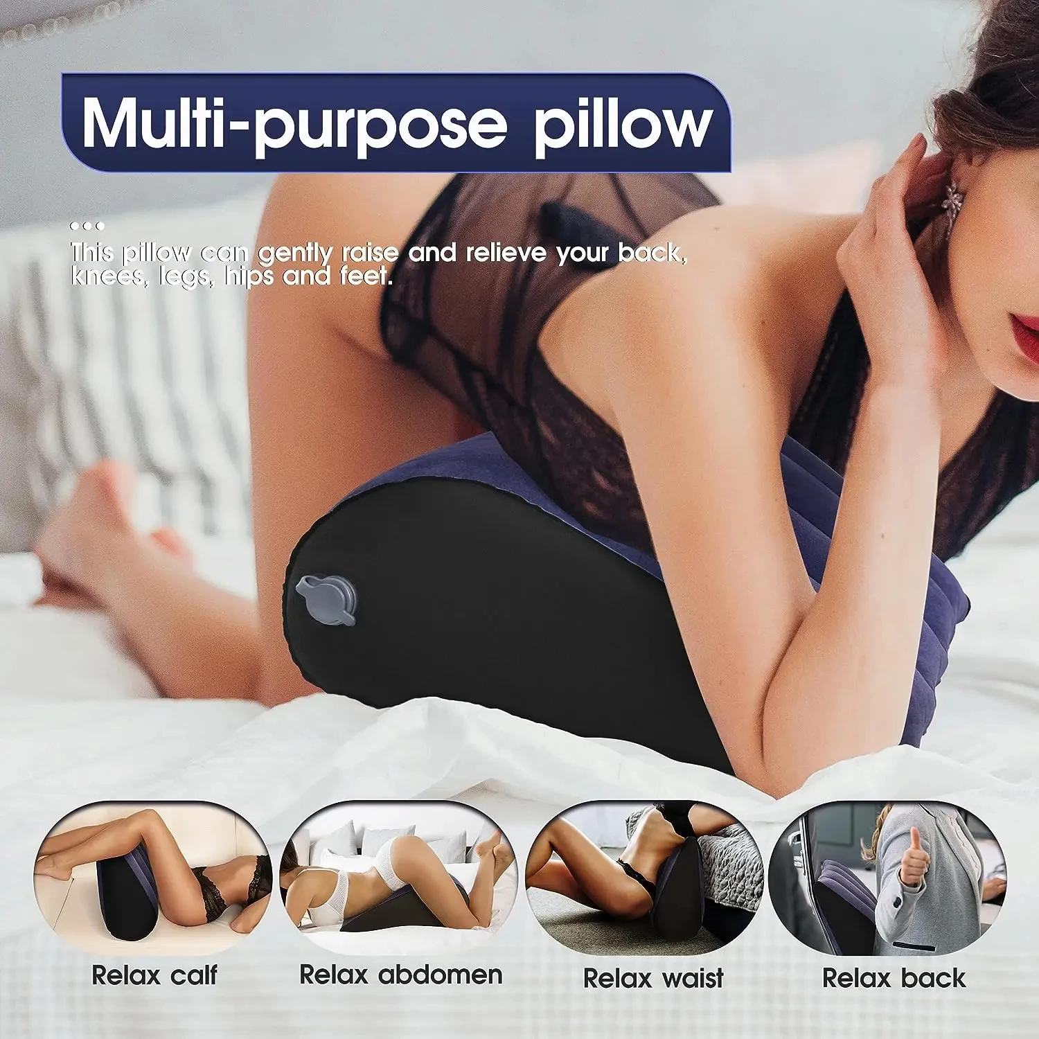 Sex Toys Adult Toy Pillow Position Cushion Triangle Inflatable Ramp Furniture Couples Toy Positioning for Deeper Position Suppor