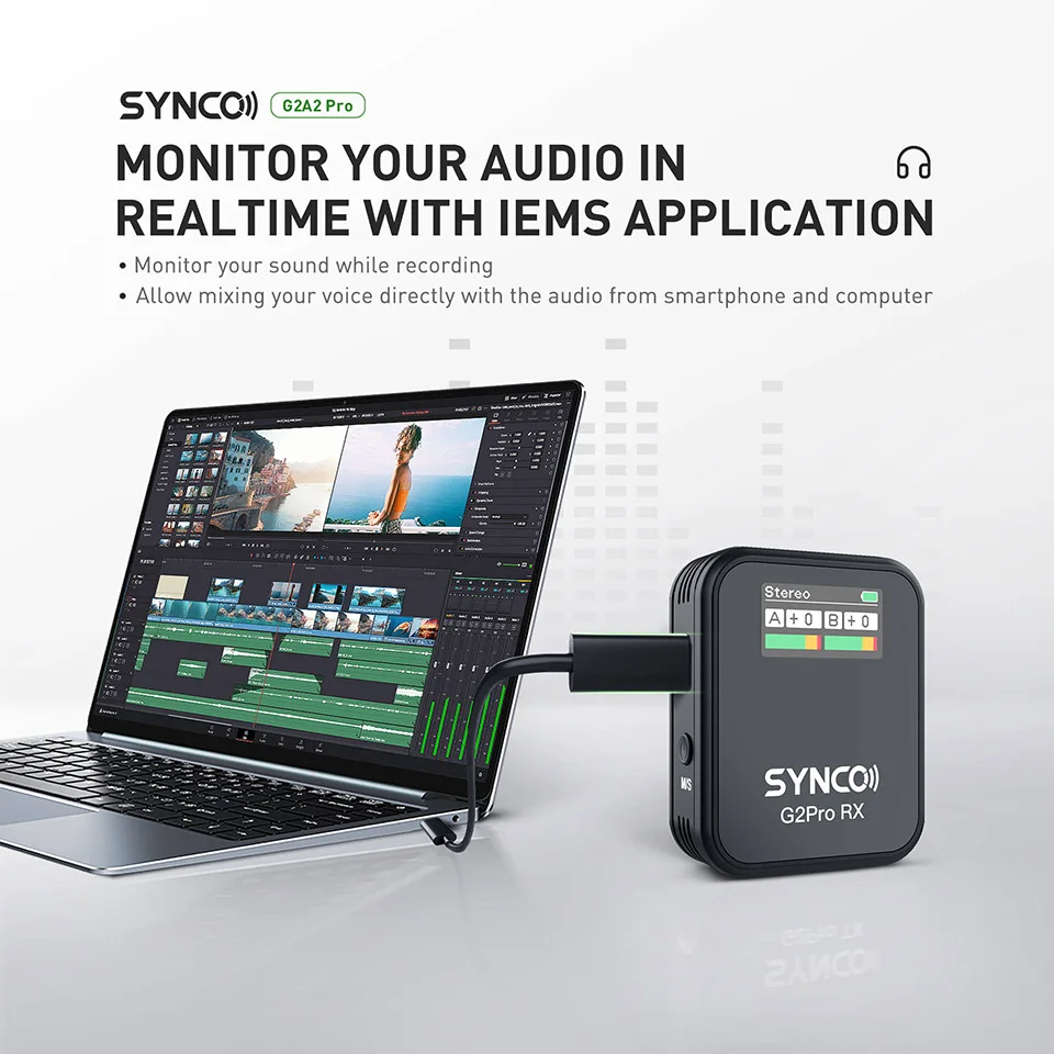 SYNCO G2A1/G2A2 Pro 2.4G Wireless Lavalier Microphone for Smartphone Camera Video Vlogging Streaming YouTube Live Interview