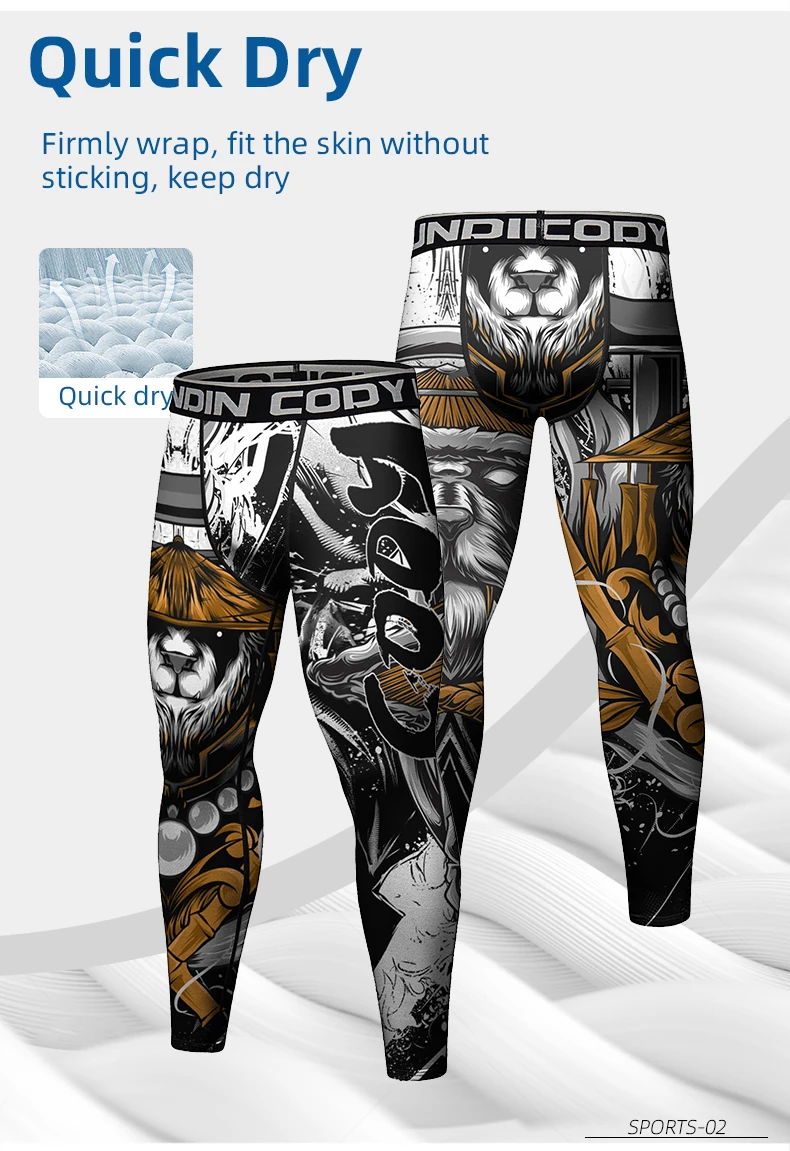 Gym Leggings Running Compression Pants Men's Quick Dry Fit Basketball Fitness Sweatpants Exercise Training Workout Sport Tights