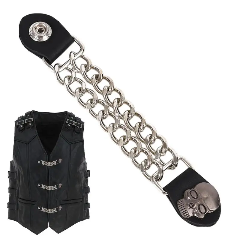 4pcs/set Motorcycle Vest Extenders rider biker Chain for Motorcycle Vest jacket man woman biker buttons buckles extenders 3