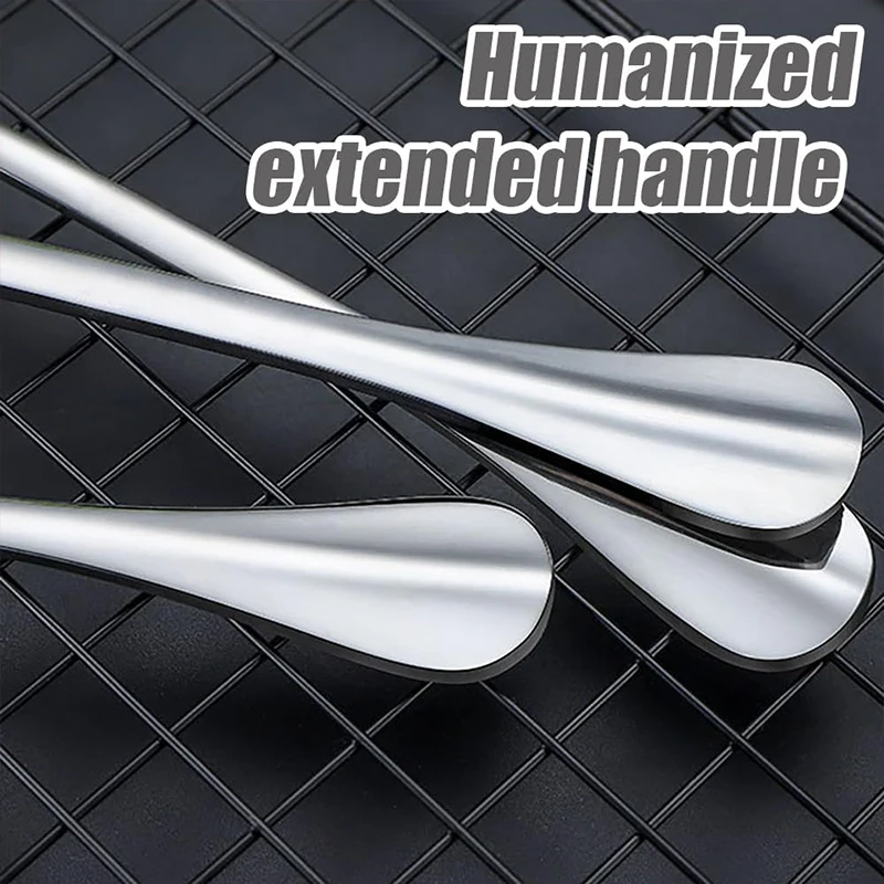 4-1pcs Large Stainless Steel Spoon Long Handle Spoons Kitchen Cutlery Rice Dumpling Porridge Soup Scoops Restaurant Tableware