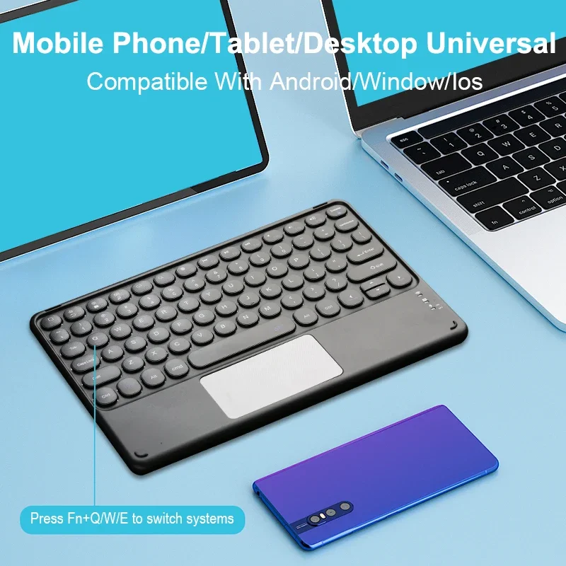 Ultra-Slim Wireless Keyboard Touchpad ipad 10-Inch Rechargeable Bluetooth-compatible Keyboard iPad Windows Android