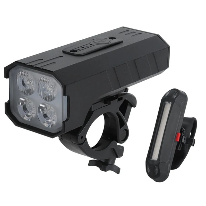 Bike Lights Front&Back,Bicycle Lights 4 LED 5200 Mah Waterproof Cycle