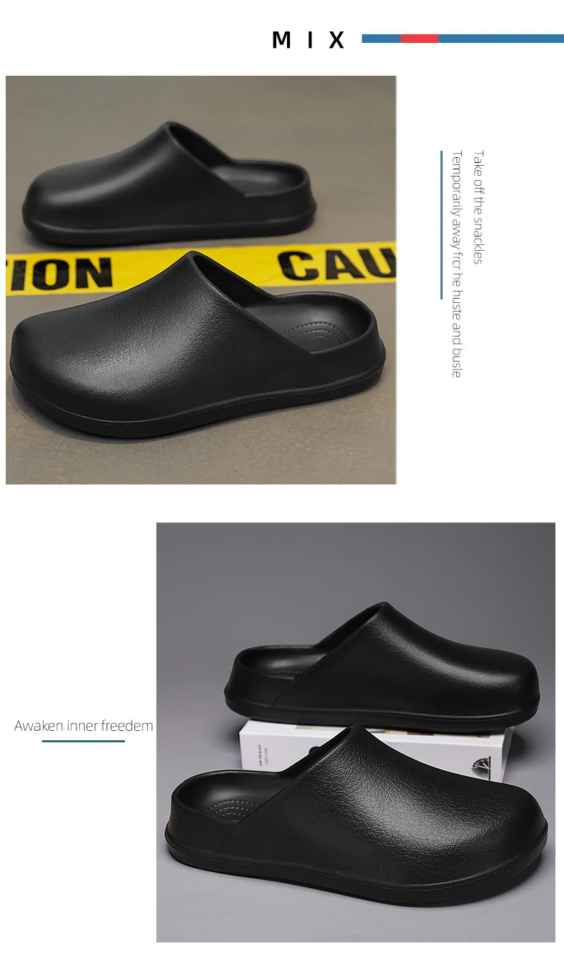 Paar Baotou Hausschuhe wasserdichte rutsch feste öl beständige Kochs chuhe Sommer neue Herren und Damen weiche Sohle Komfort lässige Sandalen – Detail 4