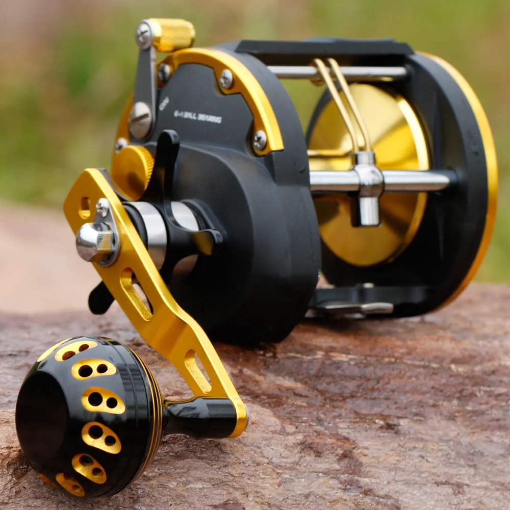 Sougayilang Drum Fishing Reel Very Long Thread Count Device Baitcasting  Reels Pesca Ocean Fishing for Sea Bass Grouper Salmon