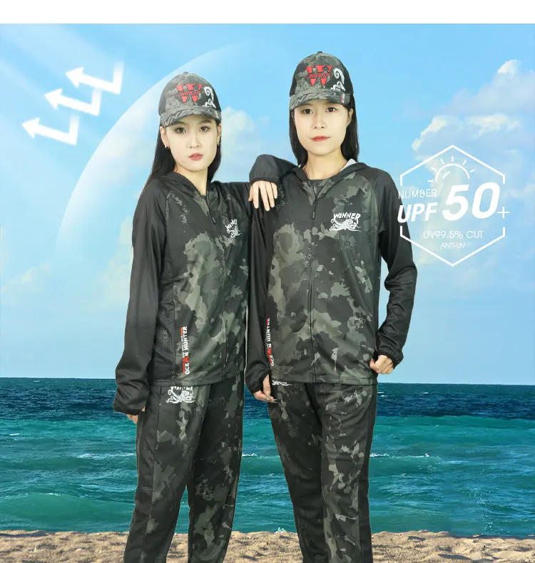 Description Picture 6 of item2025 DIAOLIAN Fishing Suits Anti-UV UPF50+ Sun Protection Quick-drying Breathable Moisture-wicking Female The Winner Shirts