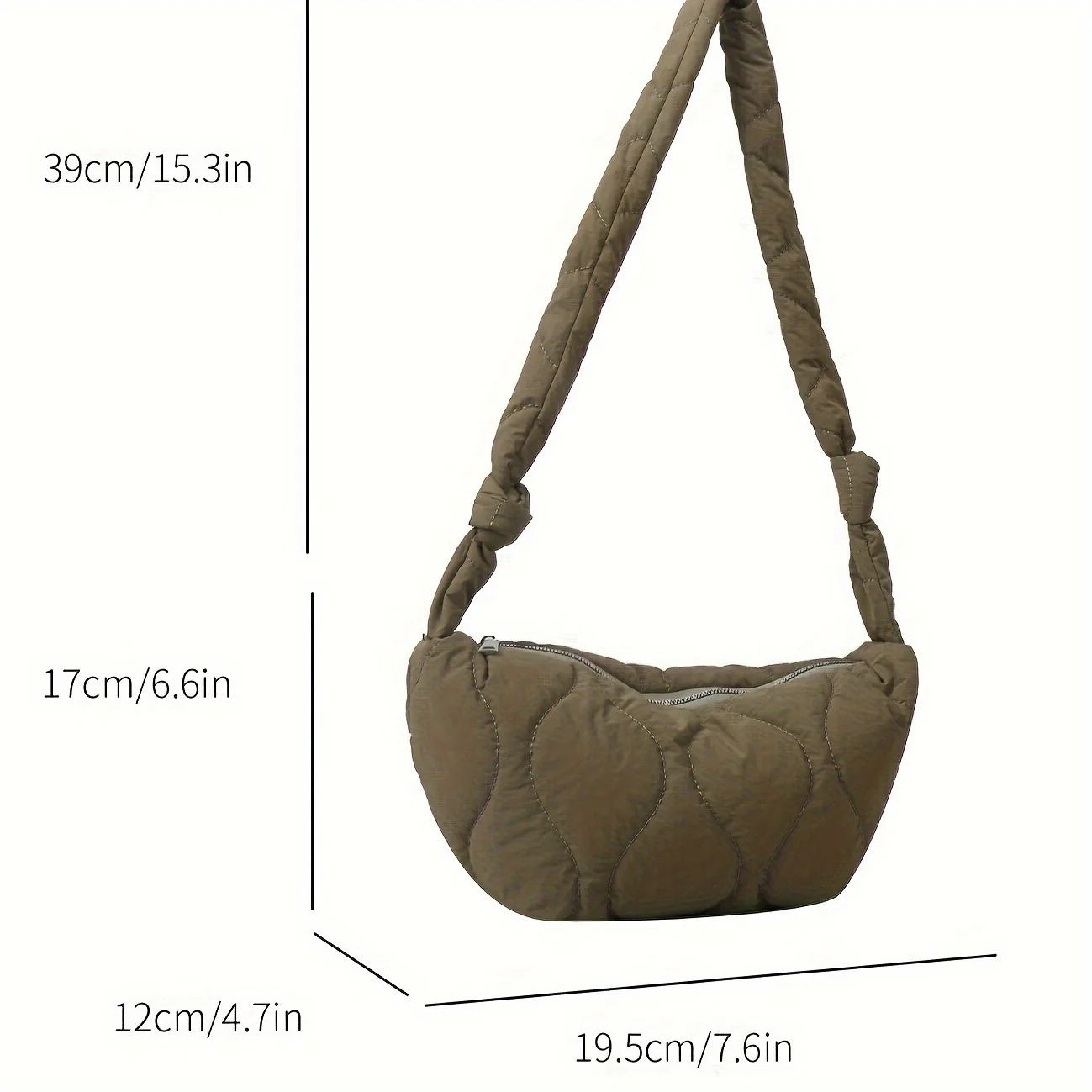 Large Capacity Women's Crossbody Bag Soft Cotton-padded Jacket Bag Lightweight Waterproof Dumplings Bag For Women