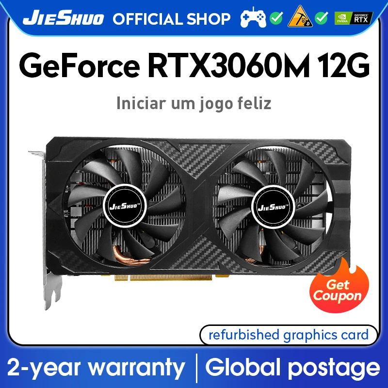 JIESHUO NVIDIA RTX 3060M 12GB игровая графическая карта чип на ноутбук rtx3060m 12g поддерживает GDDR6 GPU компьютер видео офис 30 серий