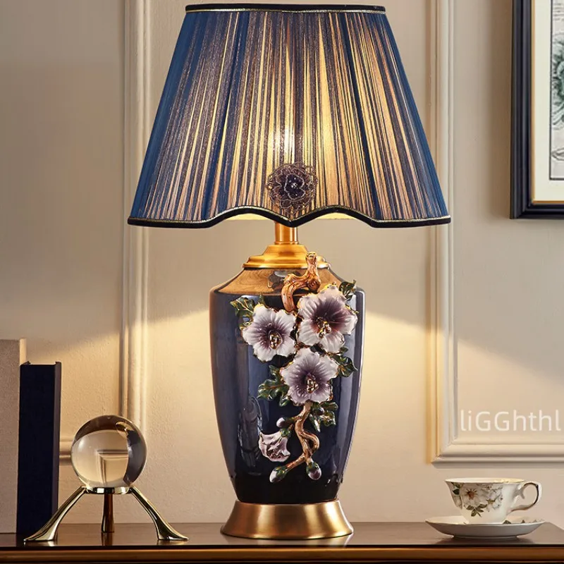 

Modern Ceramics Table Lamp LED Vintage Creative Luxury Brass Desk Light For Home Living Room Study Bedroom Bedside