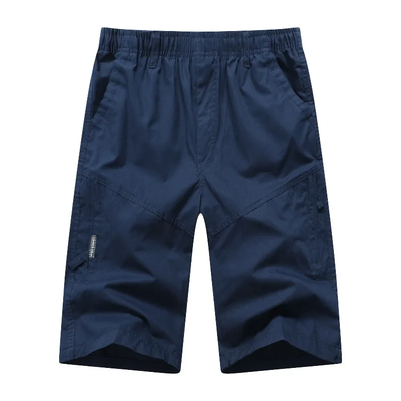 Summer Men's Solid Pockets with Elastic Pleated High Waisted Fashion Loose Sports Casual Trousers Vintage England Style Pants