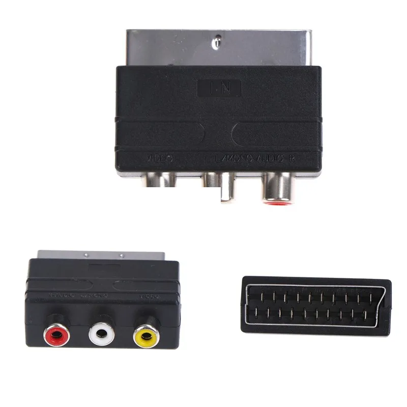 For Video Dvd Recorder Tv Television Projector Scart To 3 Rca Svideo