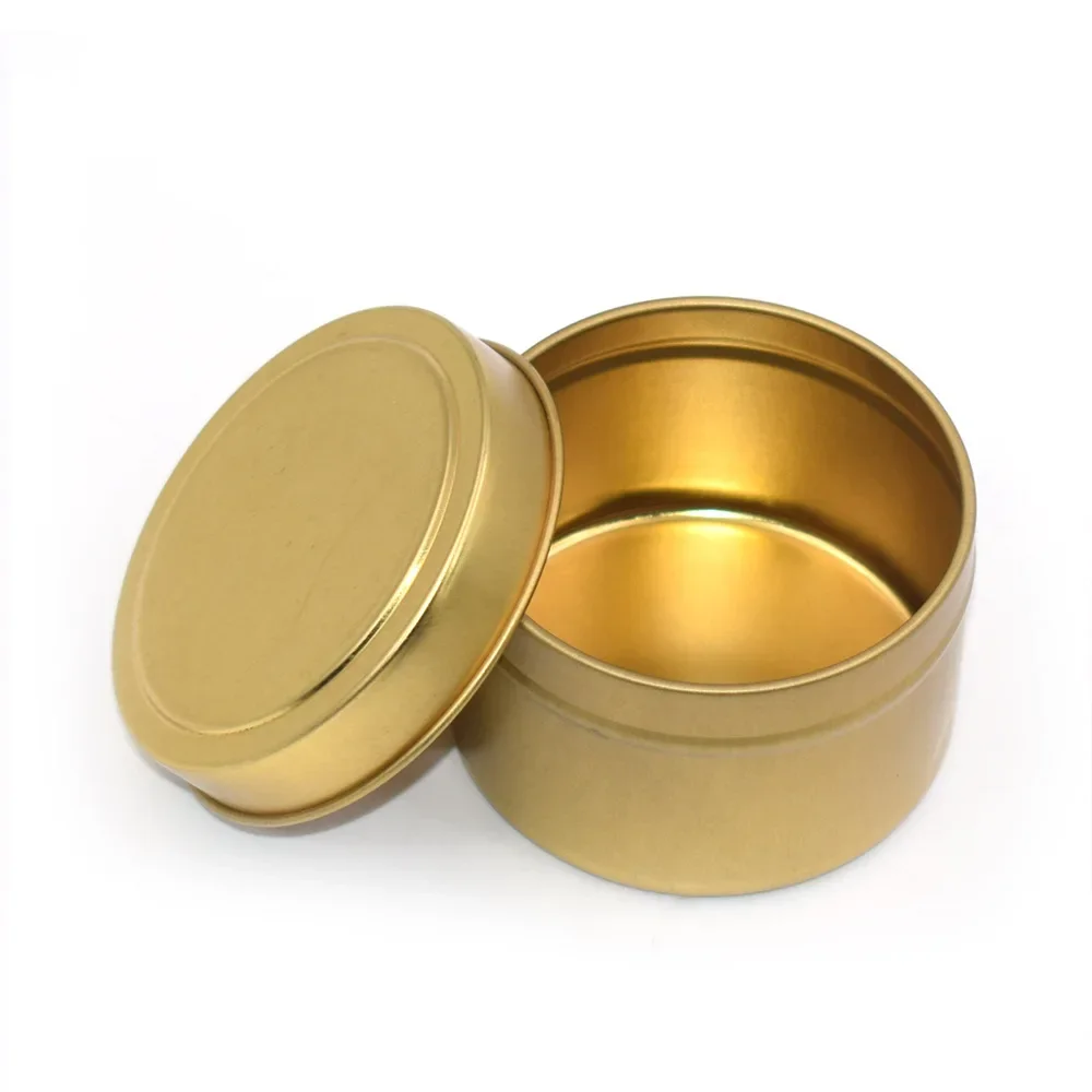 5/10PCS 4oz Candle jar Empty Tinplate Box Black Round Golden Candle Containers tea caddy Cream Jar Storage Container for Travel