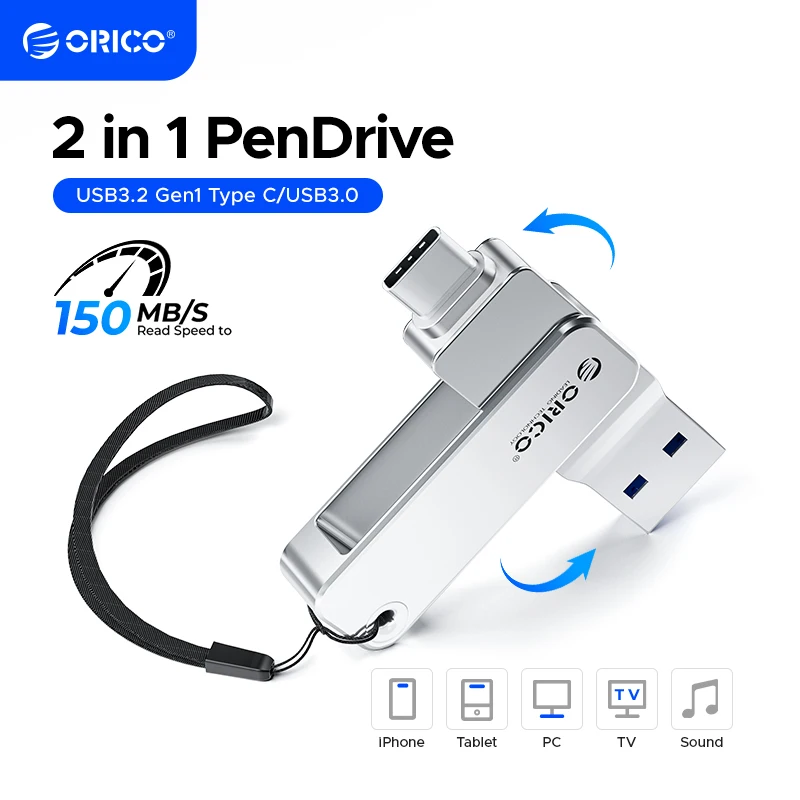 ORICO 2 in 1 Dual Flash Drive High Speed Pen Drive OTG Type C USB A Dual Interfaces MacBook Android usb flash drive flash drive type c pendrive