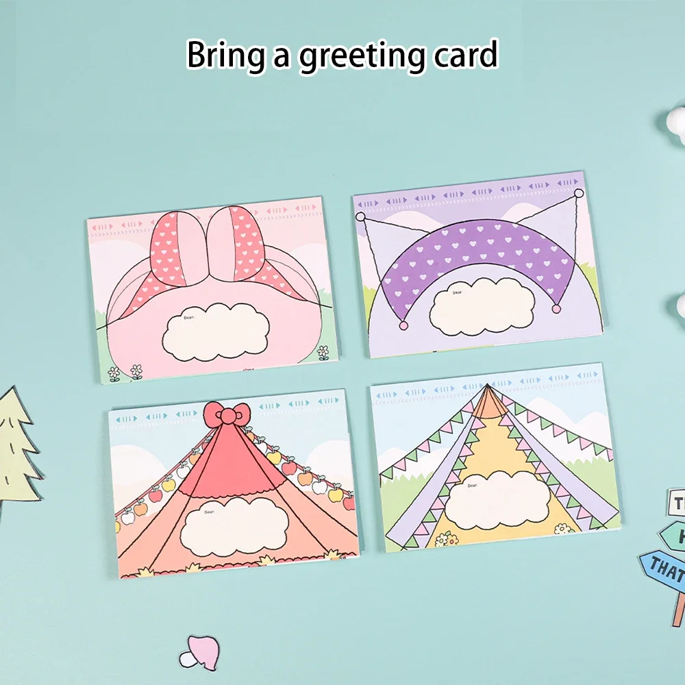 Sanrio Sticky Note Birthday and Christmas Greeting Cards Cute Message Cards Kawaii Cute Greeting Card Envelope With Sticker Set 2