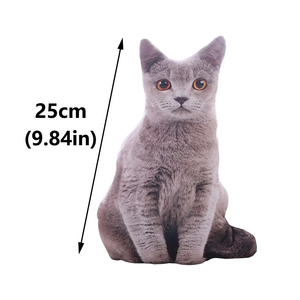 Plush Realistic 3D Cat Doll Cartoon Stuffed Simulation Cat Plushie Pillow Kawaii Soft Plush Animals Toy Cushion for Kids Girls 4