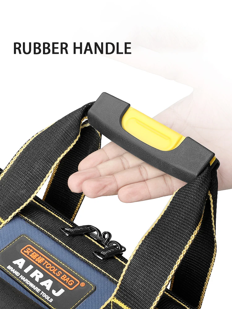 Tool bag AIRAJ Large New Multi-Function Tool Bag 1680D Oxford Cloth Electrician Multi-Pocket Waterproof Anti-Fall Storage Bag 2