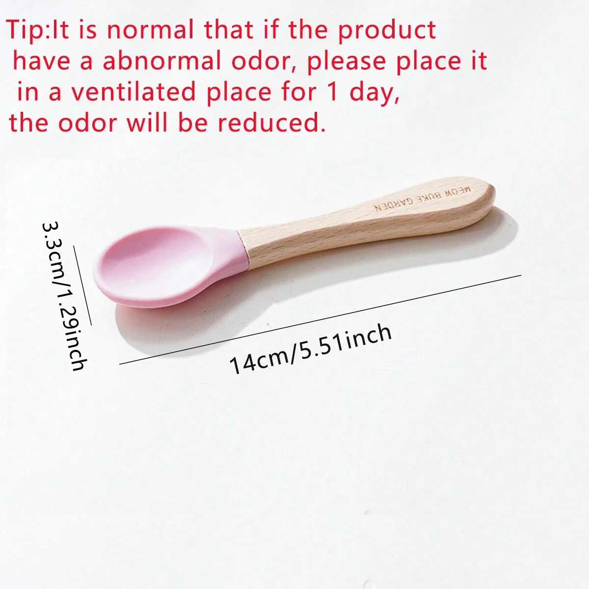 1pc-Pet cat canned food spoon, wooden handle, silicone material, wet food feeding spoon for kittens, pet supplies-random color