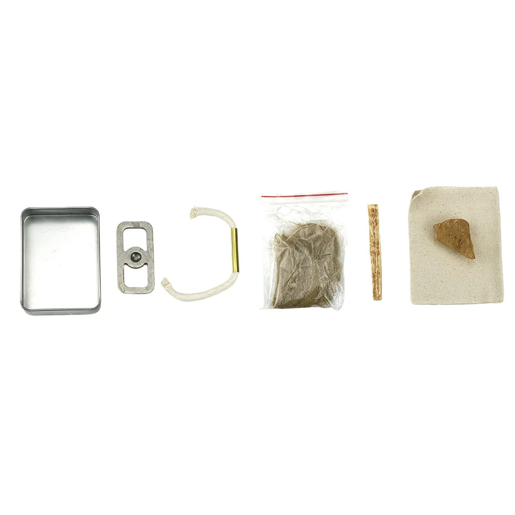 

1 Set Steel Fire Striker Stone Pocket Fire Bellows Emergency Jute Bushcraft