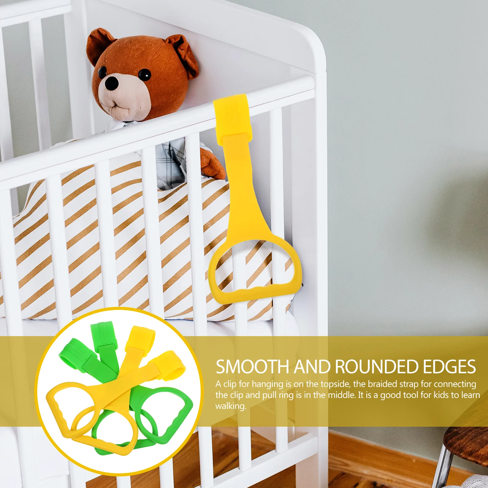 Infant Toys Pull Rings Baby Bed Stand Up Hanging Ring Kids Walking Training Tools Suitable For 0-3 Years Old Baby