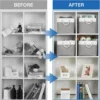 Folding Storage Basket Large Capacity Linen Storage Fabric Wardrobe Office Bedroom Closet Toys Laundry Basket With Handle 4