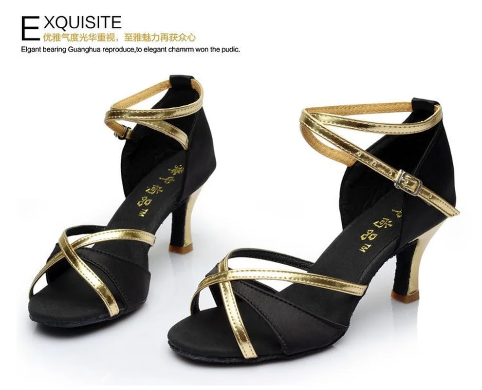 XIHAHA Fashion Latin Dance Shoes Women Girls‘Ballroom Tango Salsa Dancing Shoes for Ladies Soft Bottom High Heeled Sandals 5/7cm