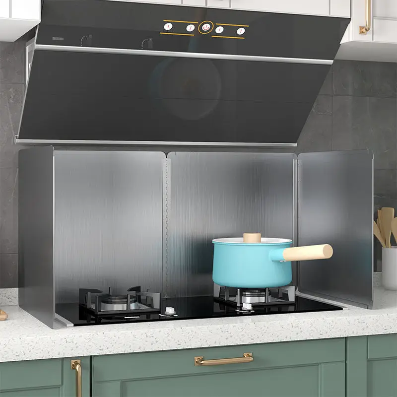 30/35/40cm Kitchen stove top heat shield Stainless steel oil baffle Oil spill-proof Collapsible for kitchen hygiene kitchen splatter screen kitchen splash guard