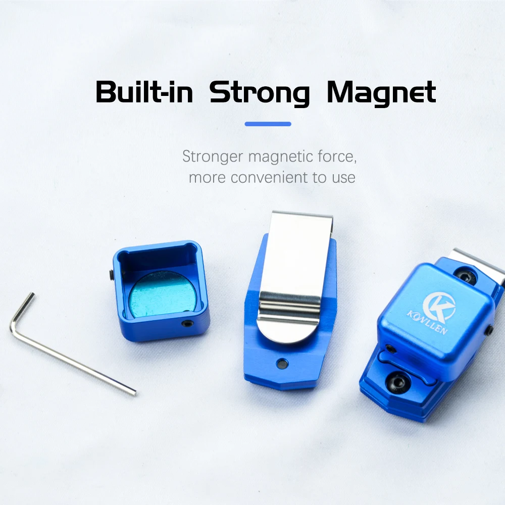 Taom Chalk Magnetic Pool Chalk Holder (Red) - Aluminum Alloy With Belt Clip Chalk Holder Clip