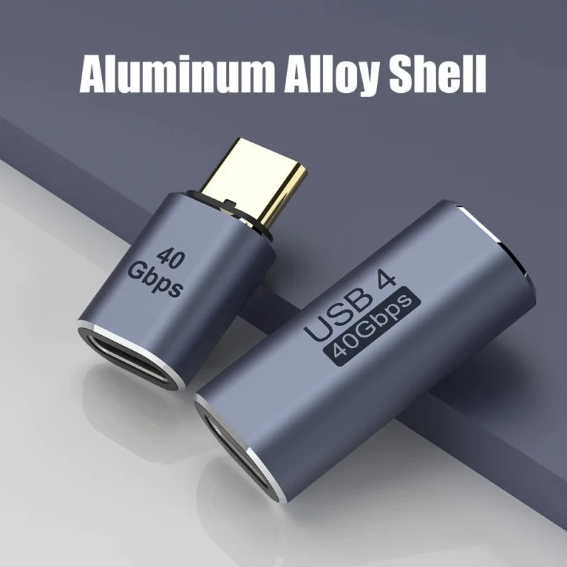 USB 4.0 40Gbps 어댑터 90도 직각 타입 C 남성-여성 변환 커넥터, 휴대폰, 노트북, 맥북용 고속 충전 USB C 연장 어댑터
