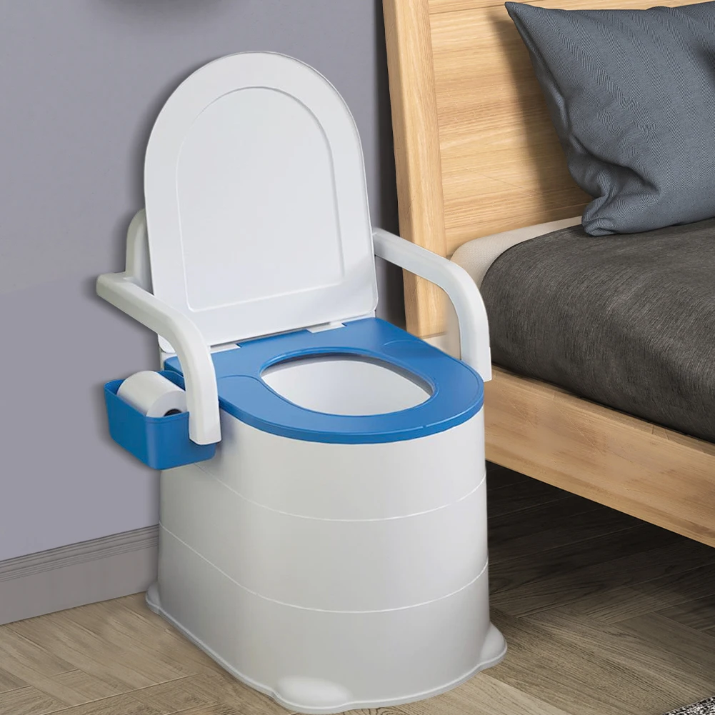 Bedside Commode Portable Squat Toilet Heavy Duty Bedside Toilet Non Slip Portable Commode Toilet with Armrest for Seniors 5